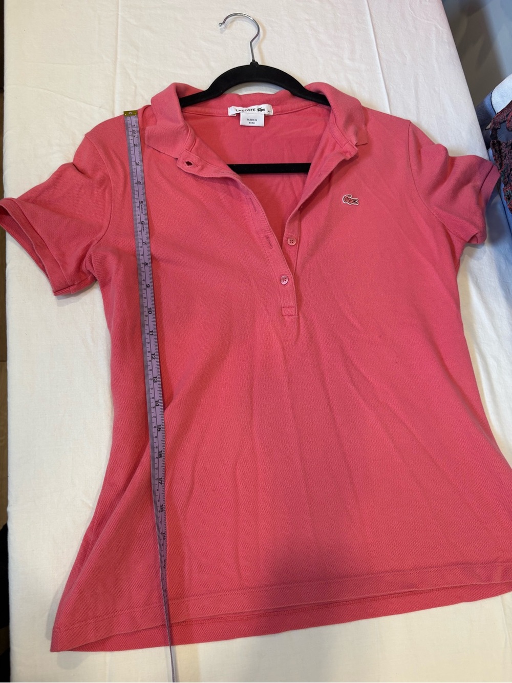 Lacoste Coral Pink Short-Sleeve Polo Top #1014 - Picture 5 of 12